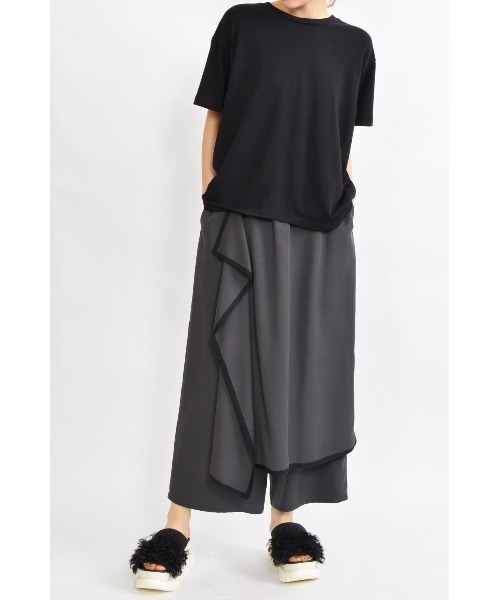 gomme(ゴム)の「エクセルツイル ワイドパンツ(その他パンツ・レディース・チャコールグレー/ブラック・MEDIUM)」の2枚目の写真