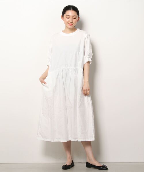 Vent Blanc タイプライター ワンピース ドレス バックカットソー ワンピース Blanc ヴァンブラン のファッション バックカットソー