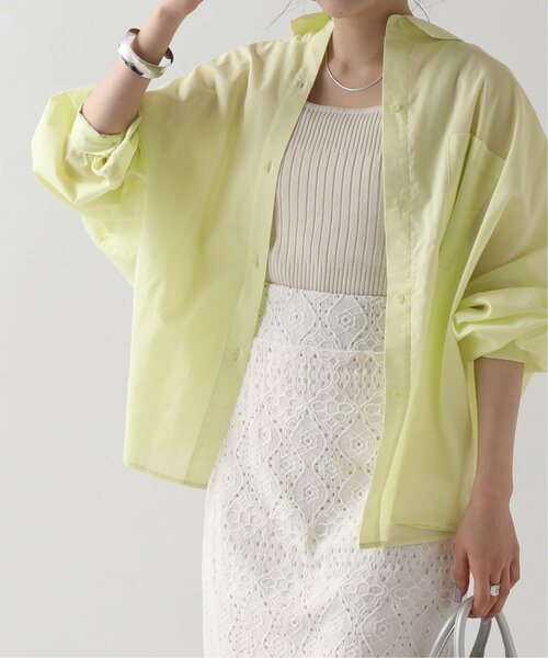 RAY CASSIN（レイカズン）の「BIGドロショルシャツ（シャツ/ブラウス・レディース・イエロー/ブルー/グリーン/オフホワイト・FREE）」の4枚目の写真