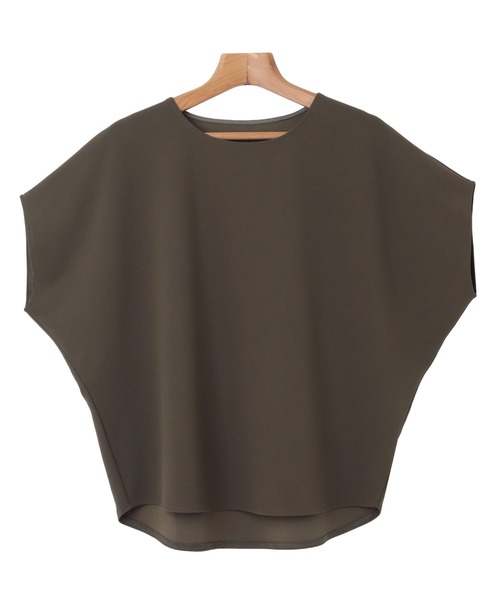 andme(アンドミー)の「きれいめ梨地ポンチドルマンスリーブトップス(Tシャツ/カットソー・レディース・ブラック/ブラウン/カーキ/グレイッシュベージュ/ピンク系その他/ピンクベージュ/ネイビー/ライトベージュ・M/L)」の16枚目の写真