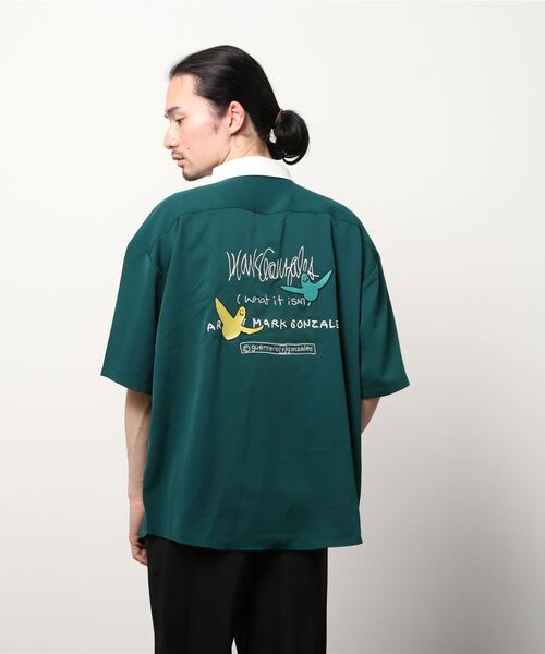 （What it isNt）ART BY MARKGONZALES（ワットイットイズント）の「【h】〔(what it isNT)ART BY MARK GONZALES〕バック刺繍ワークシャツ　半袖（シャツ/ブラウス・メンズ・ホワイト/グリーン/その他2/その他1/ブラック・X-LARGE/MEDIUM/LARGE）」の20枚目の写真