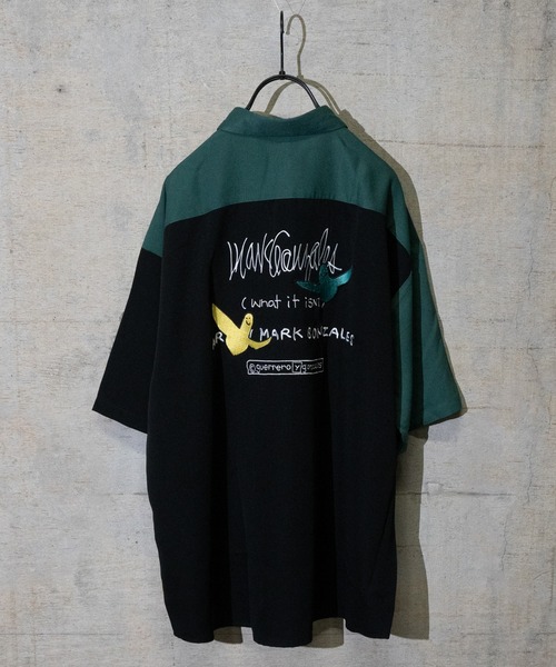（What it isNt）ART BY MARKGONZALES（ワットイットイズント）の「【h】〔(what it isNT)ART BY MARK GONZALES〕バック刺繍ワークシャツ　半袖（シャツ/ブラウス・メンズ・ホワイト/グリーン/その他2/その他1/ブラック・X-LARGE/MEDIUM/LARGE）」の5枚目の写真