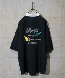 【h】〔(what it isNT)ART BY MARK GONZALES〕バック刺繍ワークシャツ　半袖