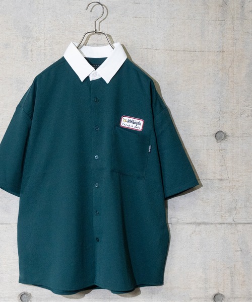 （What it isNt）ART BY MARKGONZALES（ワットイットイズント）の「【h】〔(what it isNT)ART BY MARK GONZALES〕バック刺繍ワークシャツ　半袖（シャツ/ブラウス・メンズ・ホワイト/グリーン/その他2/その他1/ブラック・X-LARGE/MEDIUM/LARGE）」の14枚目の写真