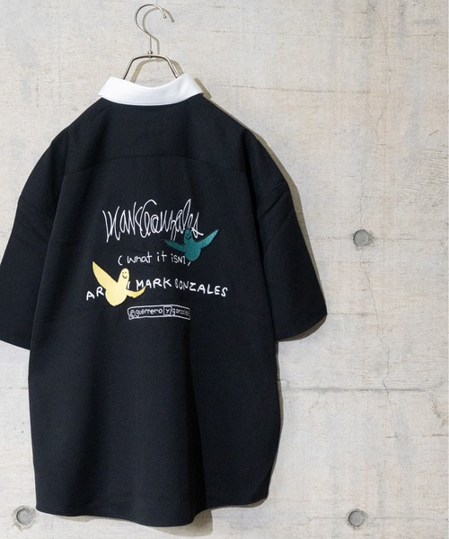 （What it isNt）ART BY MARKGONZALES（ワットイットイズント）の「【h】〔(what it isNT)ART BY MARK GONZALES〕バック刺繍ワークシャツ　半袖（シャツ/ブラウス・メンズ・ホワイト/グリーン/その他2/その他1/ブラック・X-LARGE/MEDIUM/LARGE）」の13枚目の写真