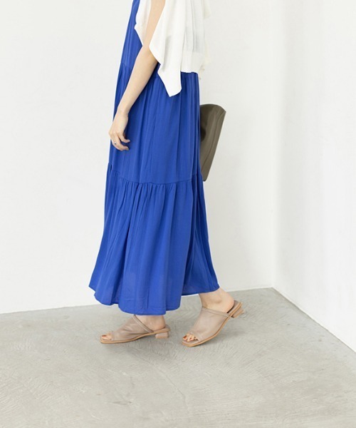 楊柳素材ティアードワンピース