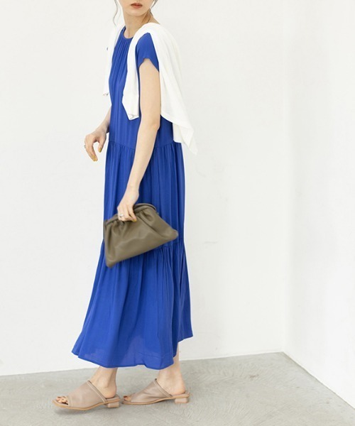 楊柳素材ティアードワンピース