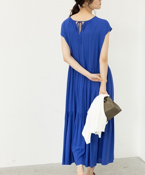 楊柳素材ティアードワンピース