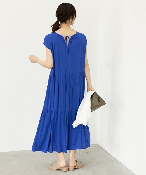 楊柳素材ティアードワンピース