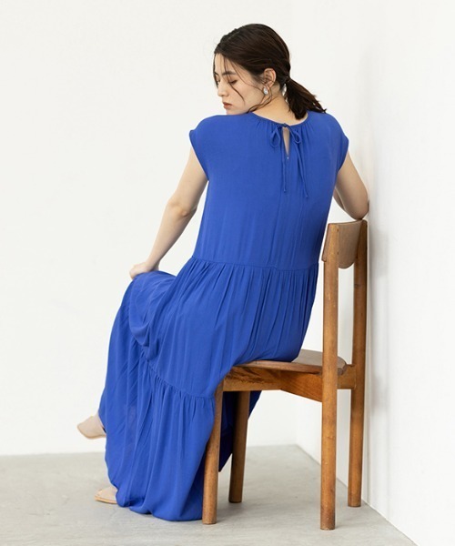 楊柳素材ティアードワンピース