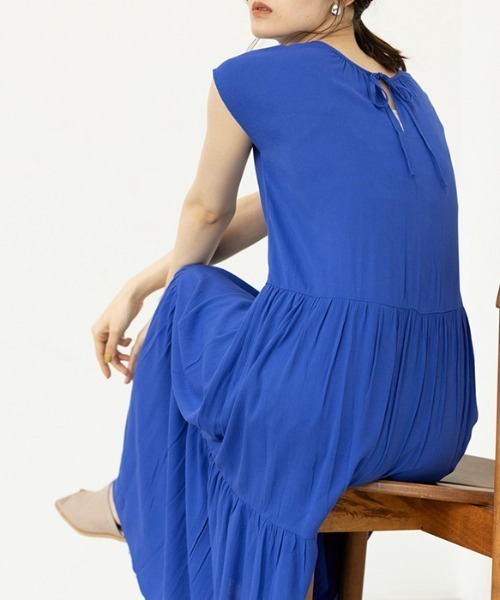 楊柳素材ティアードワンピース