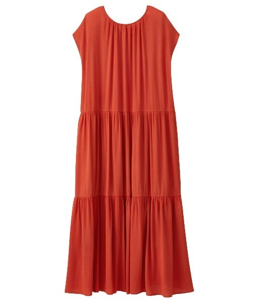 GeeRA(ジーラ)の「楊柳素材ティアードワンピース(ワンピース・レディース・ネイビー/ブルー/オレンジ・LARGE/MEDIUM/X-LARGE)」の13枚目の写真