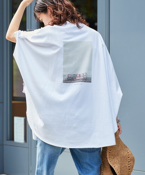 CIAOPANIC TYPY（チャオパニックティピー）の「バックフォトポンチョTee（Tシャツ/カットソー・レディース・ブラック/ホワイト/グレー系その他/オフホワイト/チャコールグレー・ONE SIZE）」の10枚目の写真