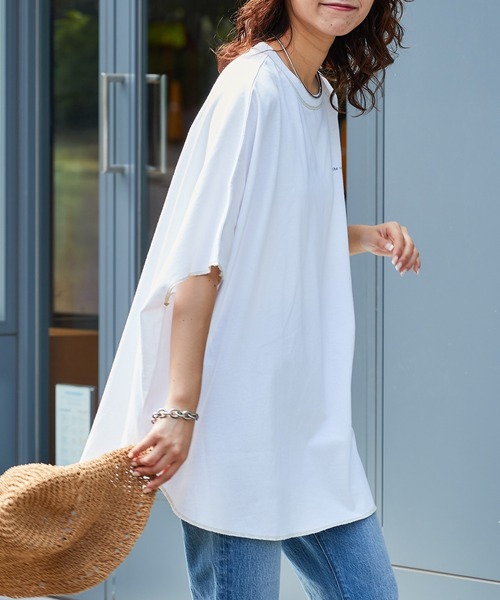 CIAOPANIC TYPY（チャオパニックティピー）の「バックフォトポンチョTee（Tシャツ/カットソー・レディース・ブラック/ホワイト/グレー系その他/オフホワイト/チャコールグレー・ONE SIZE）」の12枚目の写真