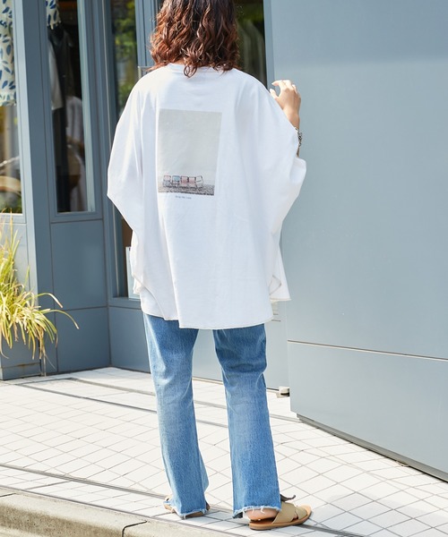 CIAOPANIC TYPY（チャオパニックティピー）の「バックフォトポンチョTee（Tシャツ/カットソー・レディース・ブラック/ホワイト/グレー系その他/オフホワイト/チャコールグレー・ONE SIZE）」の17枚目の写真