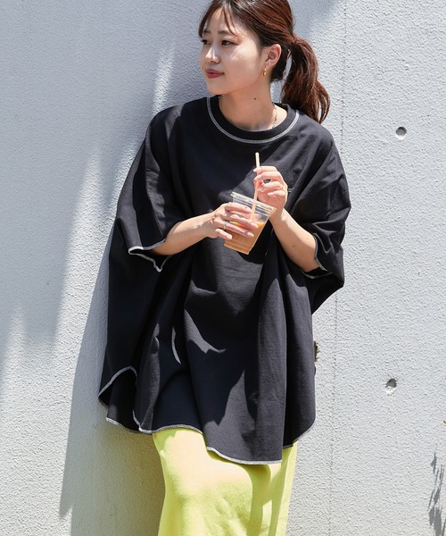 CIAOPANIC TYPY（チャオパニックティピー）の「バックフォトポンチョTee（Tシャツ/カットソー・レディース・ブラック/ホワイト/グレー系その他/オフホワイト/チャコールグレー・ONE SIZE）」の19枚目の写真