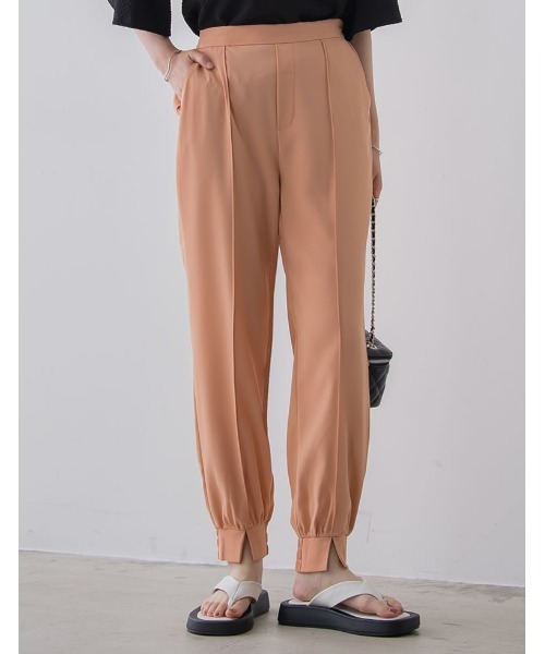 Re:EDIT（リエディ）の「[低身長/高身長/大きいサイズ有][洗濯機で洗える]ジョーゼットピンタックスリットジョガーパンツ（その他パンツ・レディース・ブルー/オレンジ/グレー/ブラック/アイボリー/モカ・LARGE/MEDIUM/SMALL/TALL/SHORT/X-LARGE）」の13枚目の写真