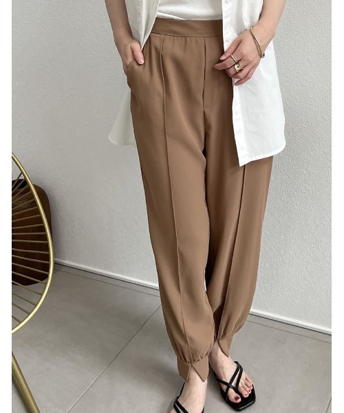 Re:EDIT（リエディ）の「[低身長/高身長/大きいサイズ有][洗濯機で洗える]ジョーゼットピンタックスリットジョガーパンツ（その他パンツ・レディース・ブルー/オレンジ/グレー/ブラック/アイボリー/モカ・LARGE/MEDIUM/SMALL/TALL/SHORT/X-LARGE）」の18枚目の写真