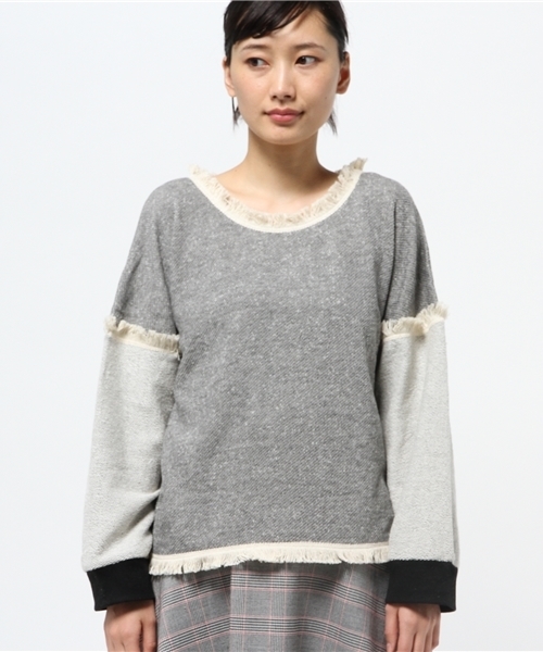 mystic（ミスティック）の「裏毛フリンジプルオーバー（Tシャツ/カットソー・レディース・グレー/ボルドー/ブラック・ﾌﾘ-）」の10枚目の写真
