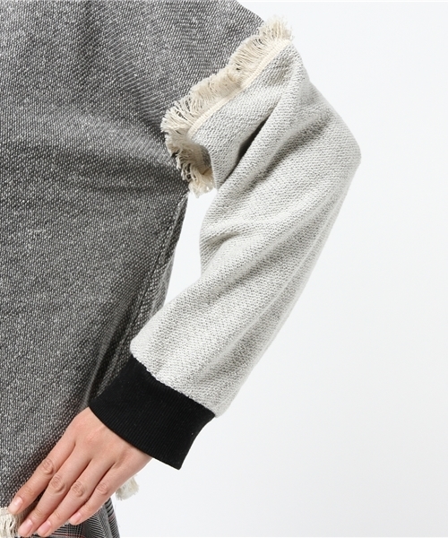 mystic（ミスティック）の「裏毛フリンジプルオーバー（Tシャツ/カットソー・レディース・グレー/ボルドー/ブラック・ﾌﾘ-）」の7枚目の写真