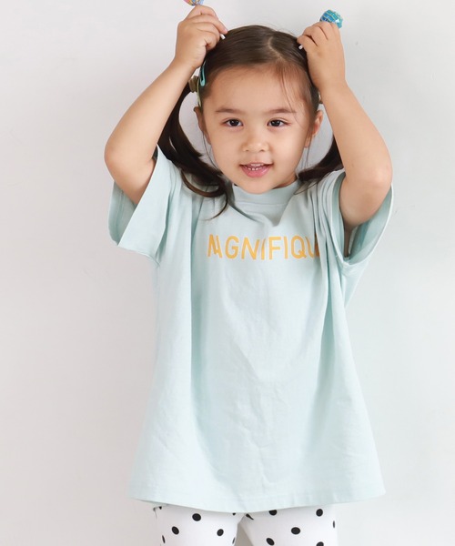 coca（coca）（コカ）の「キッズ 親子お揃い　ビッグシルエットプリントアソートTee（Tシャツ/カットソー・キッズ・ホワイト/チャコールグレー/ライトブルー/ブラウン/ピンク/グリーン・100/110/120/130）」の5枚目の写真