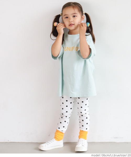 coca（coca）（コカ）の「キッズ 親子お揃い　ビッグシルエットプリントアソートTee（Tシャツ/カットソー・キッズ・ホワイト/チャコールグレー/ライトブルー/ブラウン/ピンク/グリーン・100/110/120/130）」の22枚目の写真