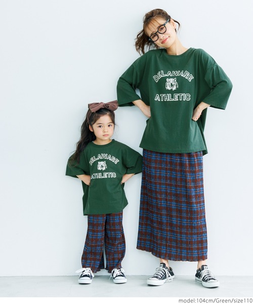 coca（coca）（コカ）の「キッズ 親子お揃い　ビッグシルエットプリントアソートTee（Tシャツ/カットソー・キッズ・ホワイト/チャコールグレー/ライトブルー/ブラウン/ピンク/グリーン・100/110/120/130）」の18枚目の写真