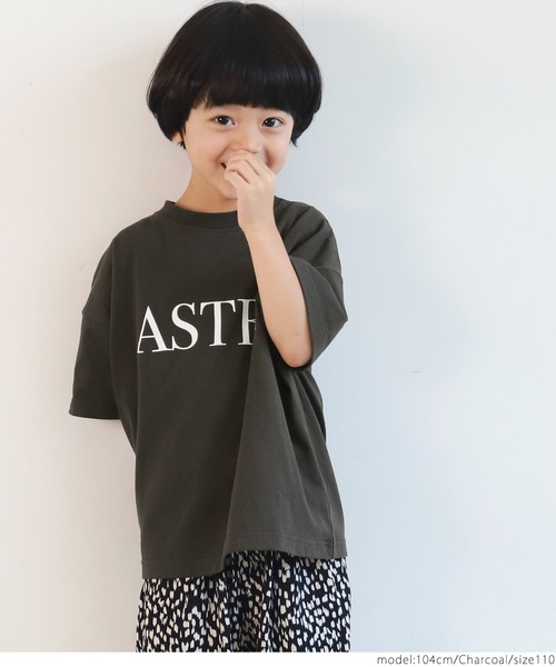 coca（coca）（コカ）の「キッズ 親子お揃い　ビッグシルエットプリントアソートTee（Tシャツ/カットソー・キッズ・ホワイト/チャコールグレー/ライトブルー/ブラウン/ピンク/グリーン・100/110/120/130）」の12枚目の写真