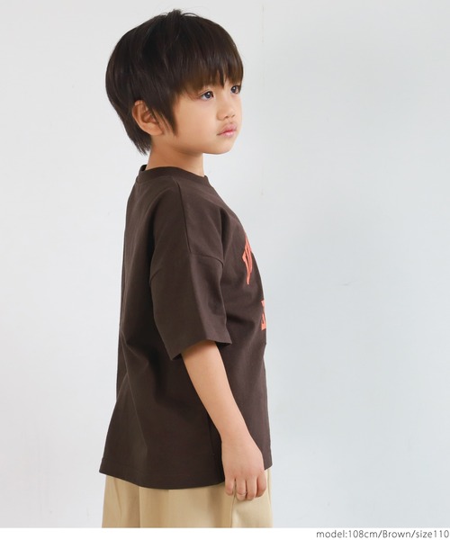 coca（coca）（コカ）の「キッズ 親子お揃い　ビッグシルエットプリントアソートTee（Tシャツ/カットソー・キッズ・ホワイト/チャコールグレー/ライトブルー/ブラウン/ピンク/グリーン・100/110/120/130）」の14枚目の写真