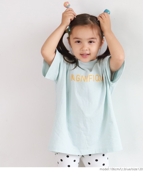 coca（coca）（コカ）の「キッズ 親子お揃い　ビッグシルエットプリントアソートTee（Tシャツ/カットソー・キッズ・ホワイト/チャコールグレー/ライトブルー/ブラウン/ピンク/グリーン・100/110/120/130）」の20枚目の写真