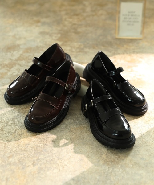 VIVIAN（ヴィヴィアン）の「厚底ストラップデザインマニッシュシューズ ZOZOTOWN+オフィシャルサイト限定商品（ドレスシューズ・レディース・ブラック/ダークブラウン・S/M/L/LL）」の6枚目の写真