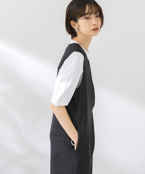 KBF（ケイビーエフ）の「カーブスリーブTシャツ（Tシャツ/カットソー・レディース・ブラック/ブラウン/オフホワイト/ラベンダー・ONE）」の7枚目の写真