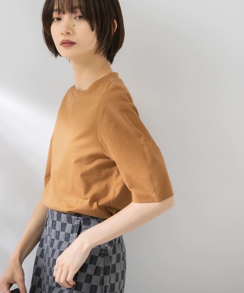 KBF（ケイビーエフ）の「カーブスリーブTシャツ（Tシャツ/カットソー・レディース・ブラック/ブラウン/オフホワイト/ラベンダー・ONE）」の13枚目の写真