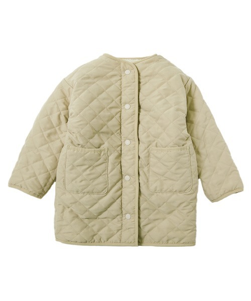 devirock（デビロック）の「洗える キルティングボア ノーカラー リバーシブルロングコート（ノーカラーコート・キッズ・ベージュ/ライトカーキ/チャコール・110cm/100cm/120cm/130cm/140cm/150cm/160cm）」の18枚目の写真
