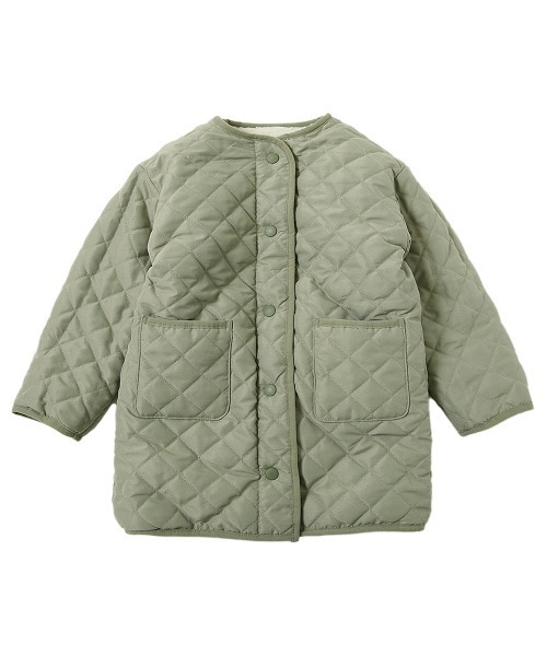 devirock（デビロック）の「洗える キルティングボア ノーカラー リバーシブルロングコート（ノーカラーコート・キッズ・ベージュ/ライトカーキ/チャコール・110cm/100cm/120cm/130cm/140cm/150cm/160cm）」の20枚目の写真