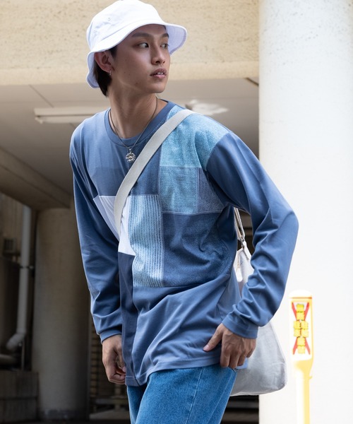 Blue Standard （ブルースタンダード）の「【BLUE STANDARD/ブルースタンダード】ZEROSTAIN ゼロステイン 汗染みの目立ちにくいTシャツ UVカット　撥水性　汚れが付きにくい カラーステッチ 切り替えデザインロンT（Tシャツ/カットソー・メンズ・ホワイト/チャコールグレー/ブラック/オリーブ/その他/ホワイト系その他/ブラック系その他/ダークブルー/ブルー系その他・MEDIUM/LARGE/X-LARGE）」の8枚目の写真