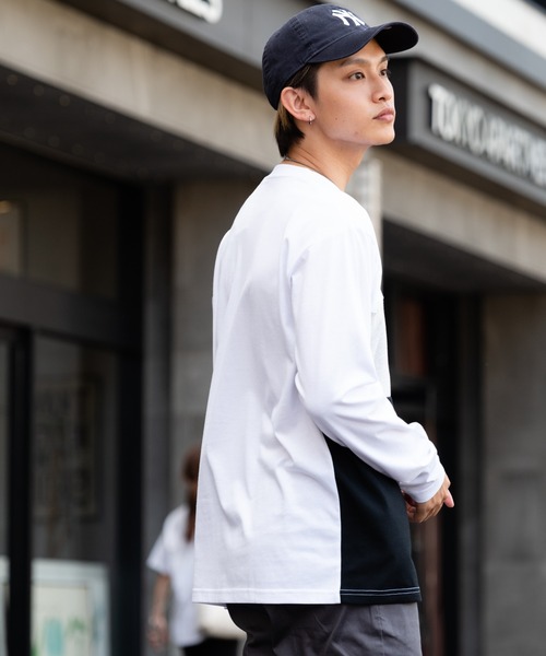 Blue Standard （ブルースタンダード）の「【BLUE STANDARD/ブルースタンダード】ZEROSTAIN ゼロステイン 汗染みの目立ちにくいTシャツ UVカット　撥水性　汚れが付きにくい カラーステッチ 切り替えデザインロンT（Tシャツ/カットソー・メンズ・ホワイト/チャコールグレー/ブラック/オリーブ/その他/ホワイト系その他/ブラック系その他/ダークブルー/ブルー系その他・MEDIUM/LARGE/X-LARGE）」の12枚目の写真