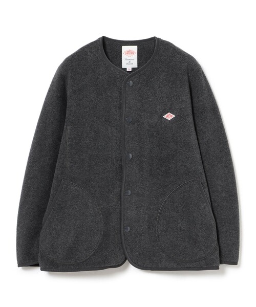 DANTONダントン ノーカラーフリース ジャケット ブラック 44size DANTON / ノーカラー フリース ジャケット(ブルゾン)|DANTON