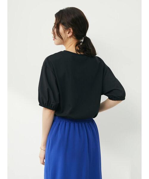 Green　Parks（グリーンパークス）の「・ELENCARE DUE フハクスリーブTシャツ（Tシャツ/カットソー・レディース・ブラック/オフホワイト/ライトベージュ・FREE）」の11枚目の写真