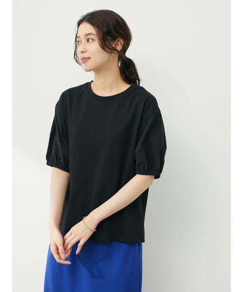 Green　Parks（グリーンパークス）の「・ELENCARE DUE フハクスリーブTシャツ（Tシャツ/カットソー・レディース・ブラック/オフホワイト/ライトベージュ・FREE）」の12枚目の写真