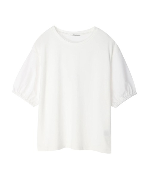 Green　Parks（グリーンパークス）の「・ELENCARE DUE フハクスリーブTシャツ（Tシャツ/カットソー・レディース・ブラック/オフホワイト/ライトベージュ・FREE）」の2枚目の写真