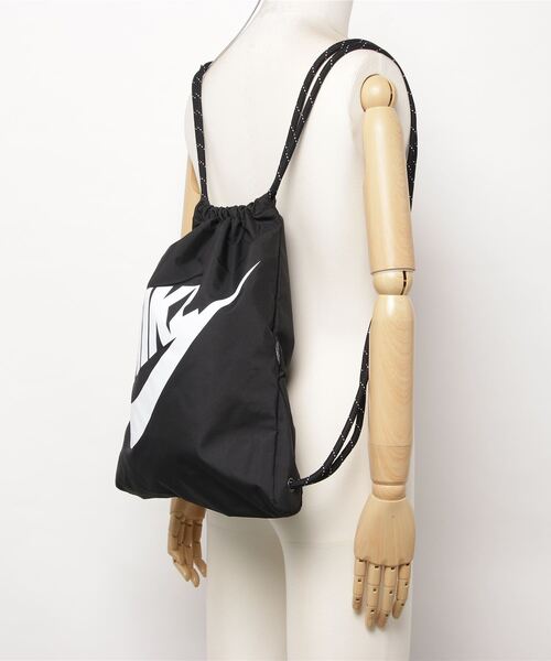 NIKE（ナイキ）の「NIKE ナイキ HERITAGE DRAWSTRING バッグ DC4245 010BLACK/WHITE（ボディ