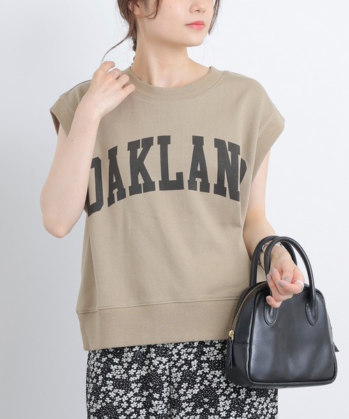 PUAL CE CIN（ピュアルセシン）の「裏毛カレッジロゴベスト（Tシャツ/カットソー・レディース・チャコールグレー/ベージュ・FREE）」の2枚目の写真