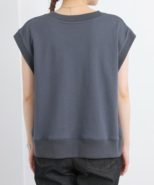 PUAL CE CIN（ピュアルセシン）の「裏毛カレッジロゴベスト（Tシャツ/カットソー・レディース・チャコールグレー/ベージュ・FREE）」の14枚目の写真