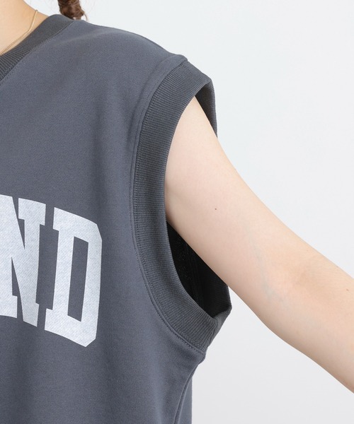 PUAL CE CIN（ピュアルセシン）の「裏毛カレッジロゴベスト（Tシャツ/カットソー・レディース・チャコールグレー/ベージュ・FREE）」の17枚目の写真