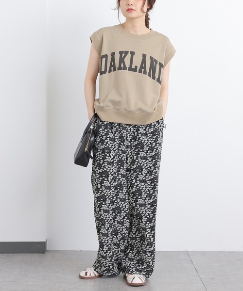 PUAL CE CIN（ピュアルセシン）の「裏毛カレッジロゴベスト（Tシャツ/カットソー・レディース・チャコールグレー/ベージュ・FREE）」の4枚目の写真