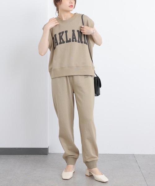 PUAL CE CIN（ピュアルセシン）の「裏毛カレッジロゴベスト（Tシャツ/カットソー・レディース・チャコールグレー/ベージュ・FREE）」の5枚目の写真