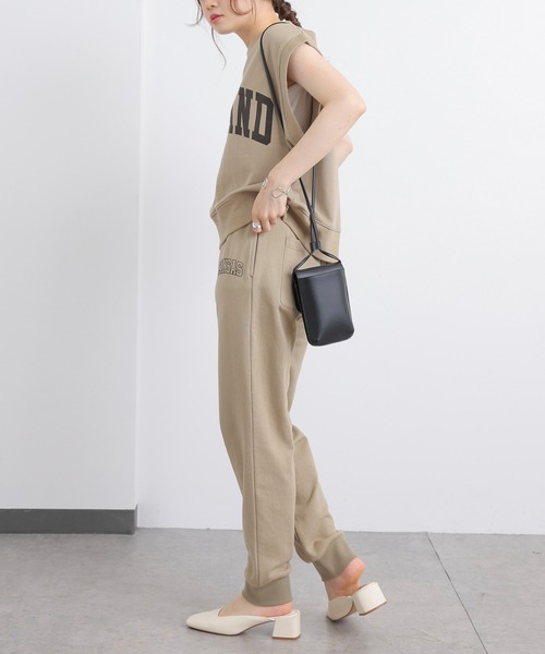 PUAL CE CIN（ピュアルセシン）の「裏毛カレッジロゴベスト（Tシャツ/カットソー・レディース・チャコールグレー/ベージュ・FREE）」の6枚目の写真