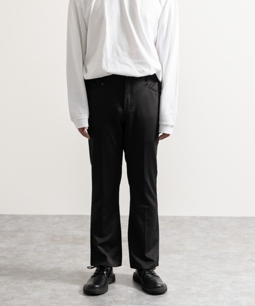 NYLAUS（ナイラス）の「別注 カラーポンチ ストレッチフレアパンツ（その他パンツ・メンズ・ブラック/グリーン/マスタード・LL/M/L）」の4枚目の写真