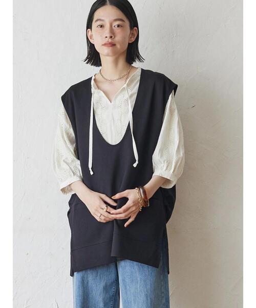 AMERICAN HOLIC（アメリカンホリック）の「ポンチUネックベスト（ベスト・レディース・ブラック/ブラウン・M/L）」の14枚目の写真